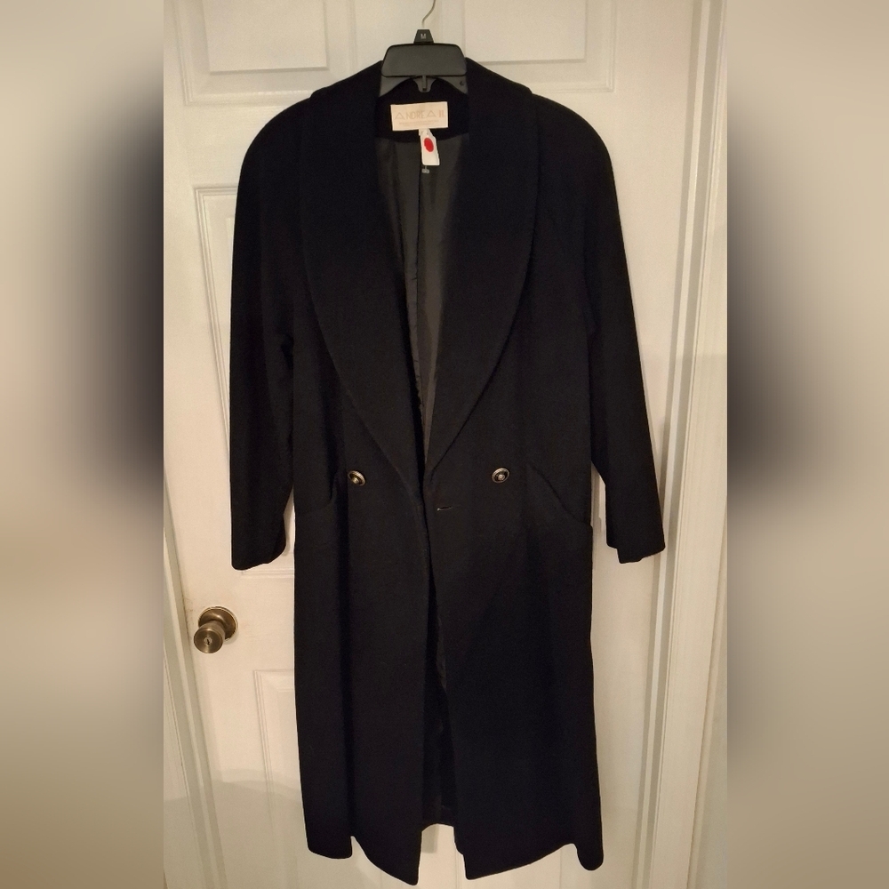 ANDREA FENZI Classic Black Trench Coat